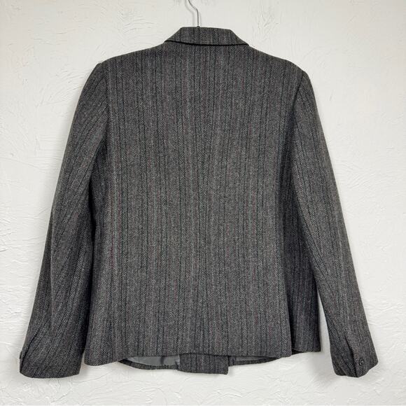 Vintage Taylor & Spenser Grey Wool Fitted Blazer Jacket Womens 9 Preppy Career - Picture 9 of 9